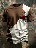 Men'S Jesus Cross Pattern Casual T-Shirt
