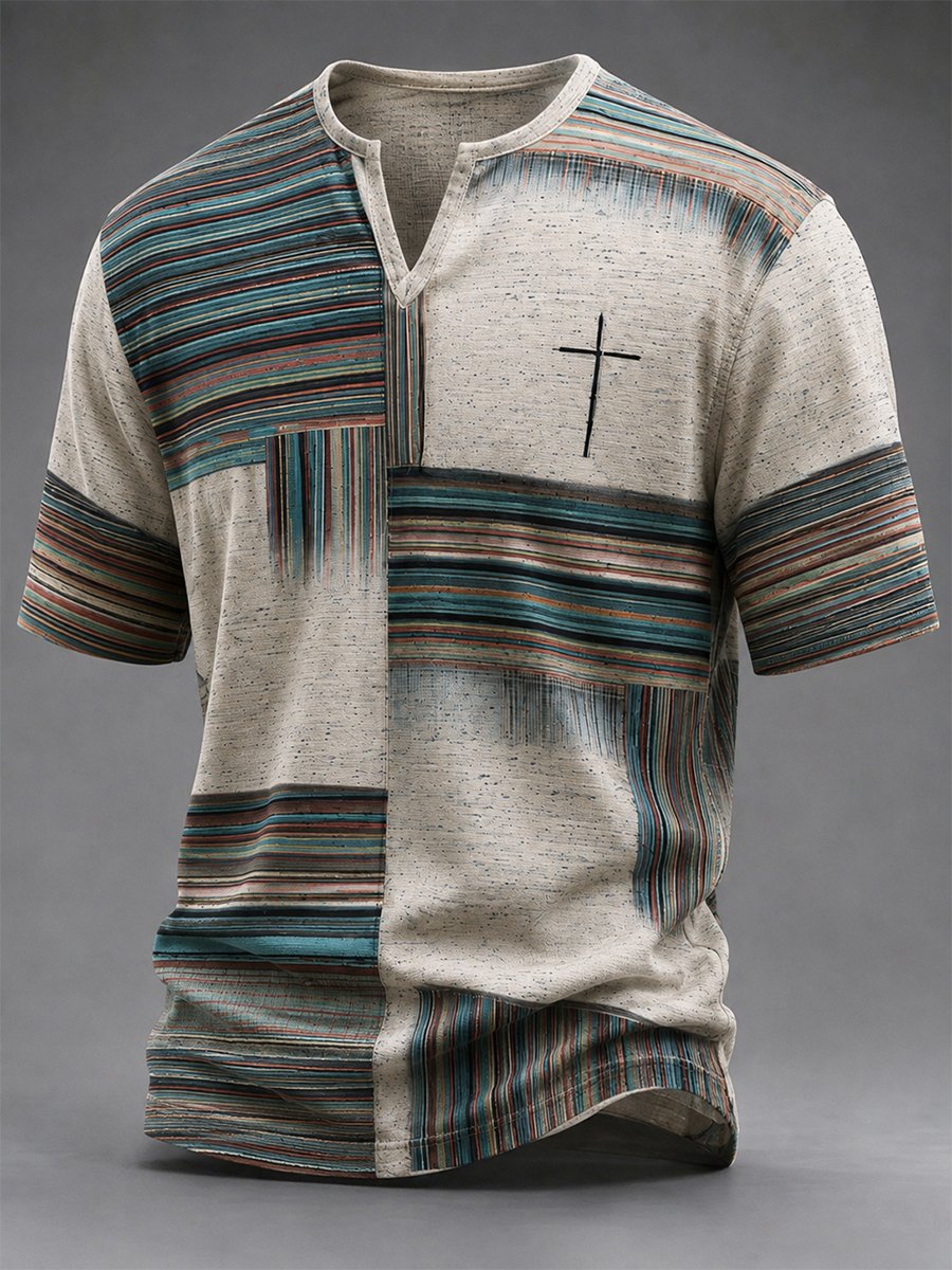 Men's Vintage Faith Faux-Linen T-shirt