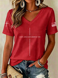 Women'S Love Jesus And America Too Print Printed T-Shirt