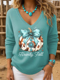Women's Autumn Pumpkin Print Sweater
