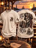Men’s Pirate Skull Bar Theme Pocket T-Shirt