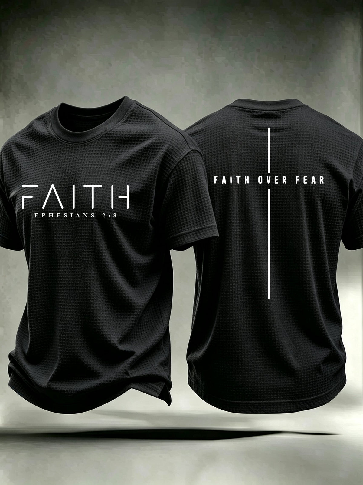 Men's  “Faith” Faith Over Fear waffle knit T-shirts