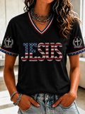Women's ChristianJesus Cross Short Sleeve T-shirt