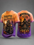 Retro Pirate Fun Halloween Art Print Casual T-Shirt