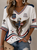 Women's Casual American 250th Anniversary Commemorative Pattern T-shirt