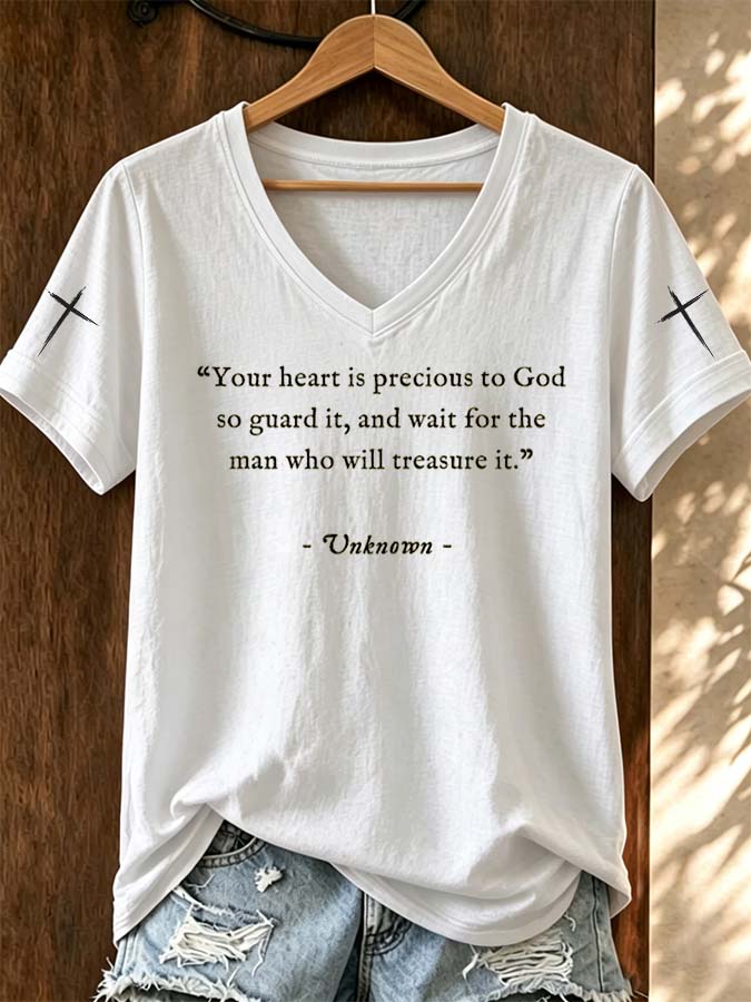250Th Anniversary Cross Printed V-Neck T-Shirt From The United States