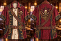 Men’s Pirate Captain Skull & Crossed Swords Print Short-Sleeve Button-Up Shirt