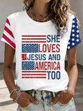 250Th Anniversary Love Jesus And American Round Neck T-Shirt