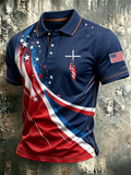American Flag Faith Commemorative Printed Polo Shirt