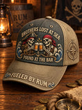 Retro Pirate's Old Salt "LOST AT SEA FOUND AT THE BAR" Printed Baseball Cap