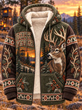 Buck Fever Deer Hunting Forest Sherpa-Lined Hoodie