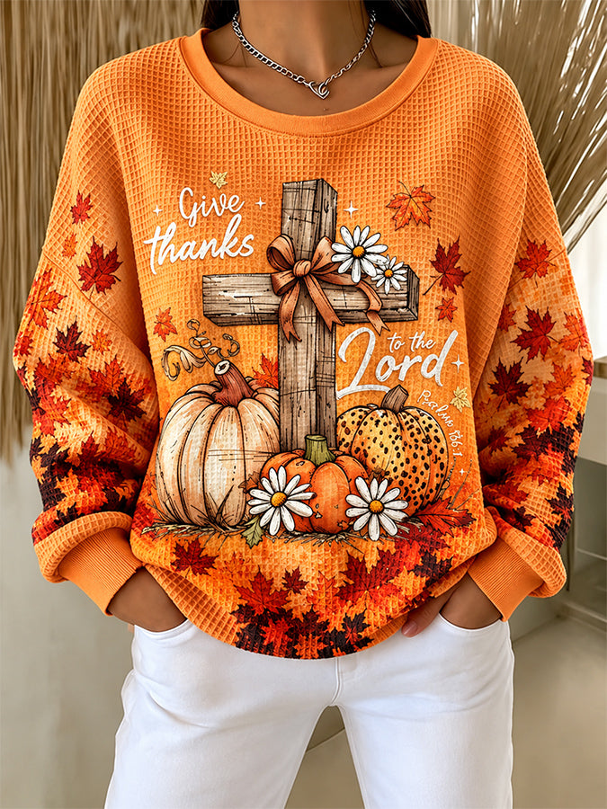 Women'S Autumn Waffle Sweatshirt