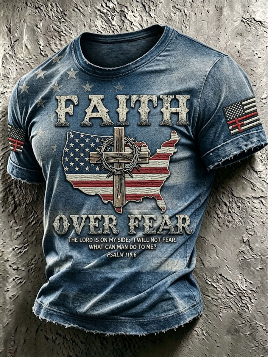Men'S Retro American Flag Cross