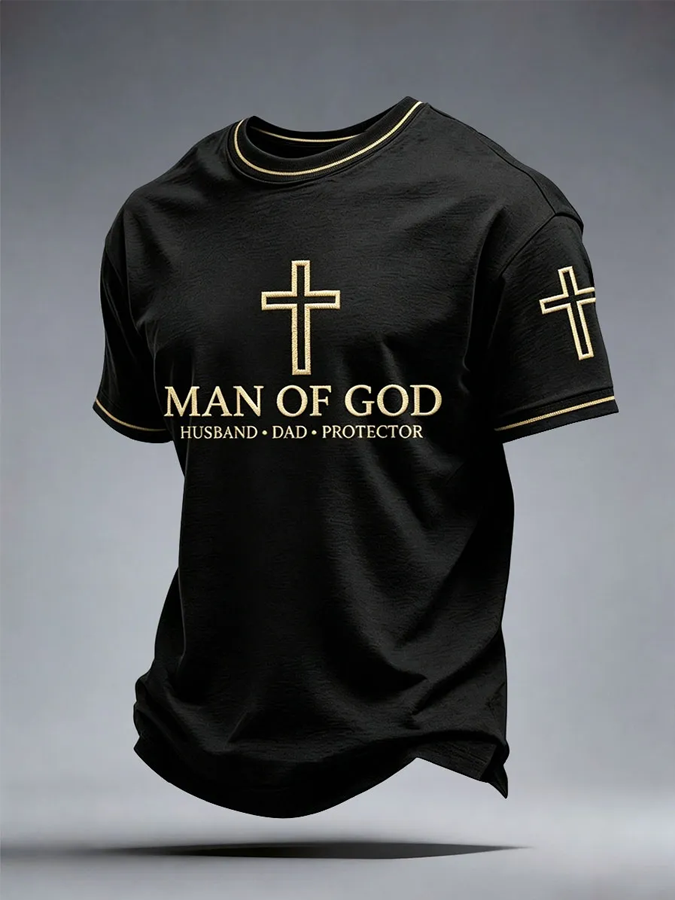 Men's Religious Beliefs Print Short Sleeve T-shirt