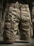 “JESUS SAVES”Cross-Print Men's Shorts