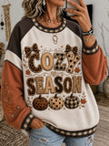 🎃 Cozy Season Leopard & Plaid Pumpkin Sweatshirt