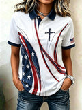 Women'S 250Th Anniversary American Valentine'S Day Casual Polo Shirt