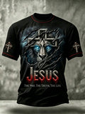 Men'S Jesus The Way The Truth The Life Lion Print Casual Long Sleeve T-Shirt