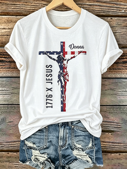 250Th Anniversary Commemorative Faith Glitter Printed Round Neck Top In The United States