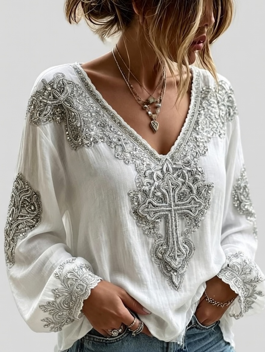 Women'S Faith Printed Casual Round Neck Top