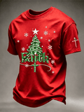 Men's Christmas Faith Printed Casual T-Shirt