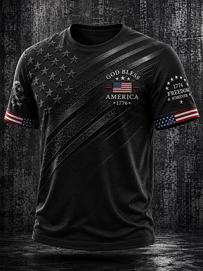 Men'S 250Th America Print Casual T-Shirt