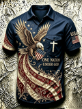 Men'S American Star Spangled Banner Commemorative Printed Pocket Shirt