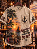 🌴 ⚓ Abandoned The Sea Adopted The Bar Stool 🏴‍☠️ Sunset Ocean Palm Tree Pocket T-Shirt