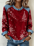 Women's Christmas Print Pullover Sweatshirt