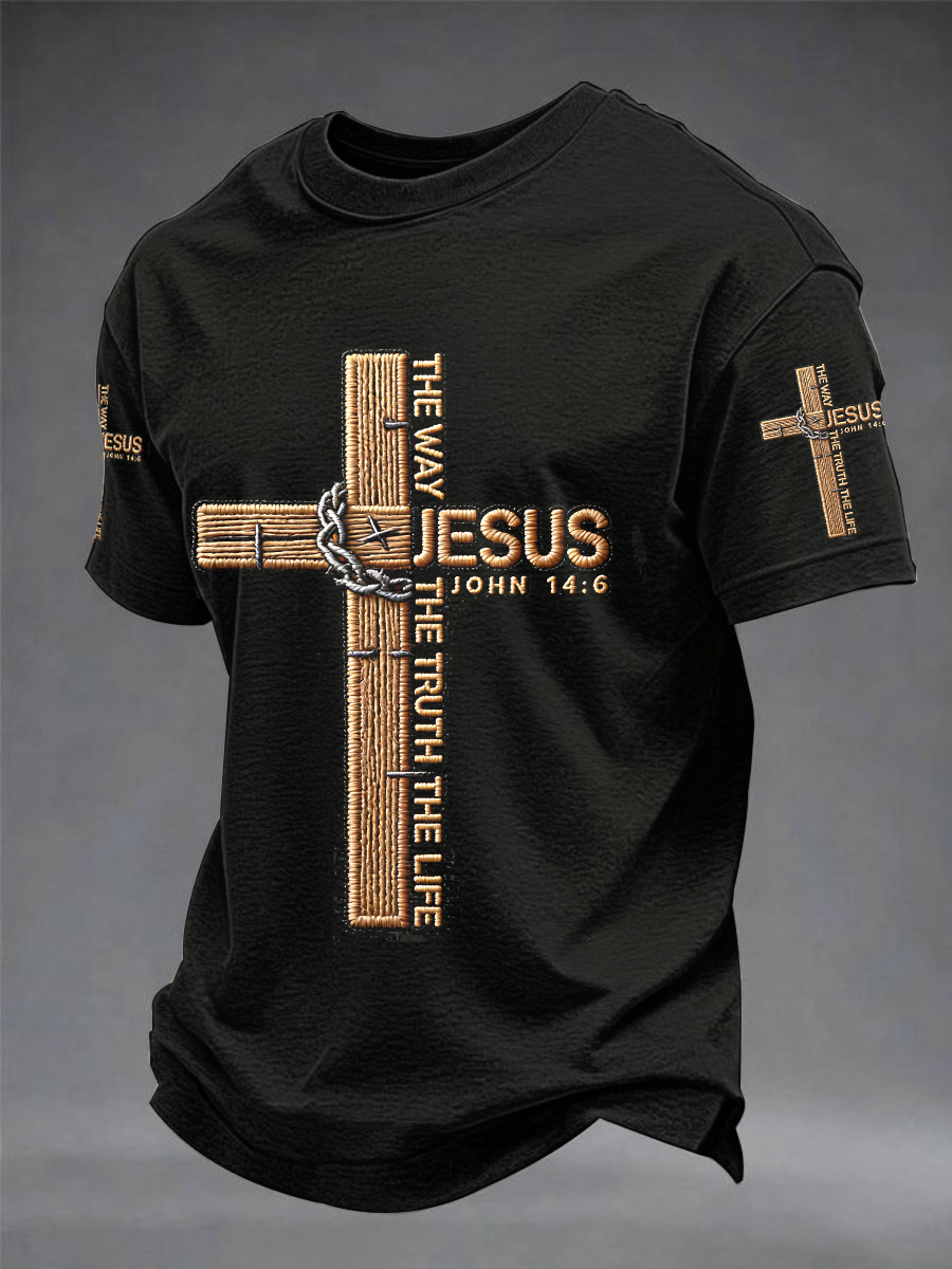 Men'S Jesus Road Truth Life Short Sleeved T-Shirt