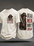 Men's Pirate Skeleton Dead Men Don't Explain Print T-Shirt