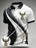 Men'S Cross Print Casual Polo Shirt