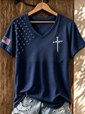 Women's Flag Cross Print T-Shirt