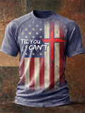 Men's Casual Faith Til' You Can't Print Round Neck Raglan Sleeve T-Shirt