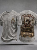 Men's Retro "Retired Pirate - Full-Time Treasure Hunter" Printed Casual T-shirt