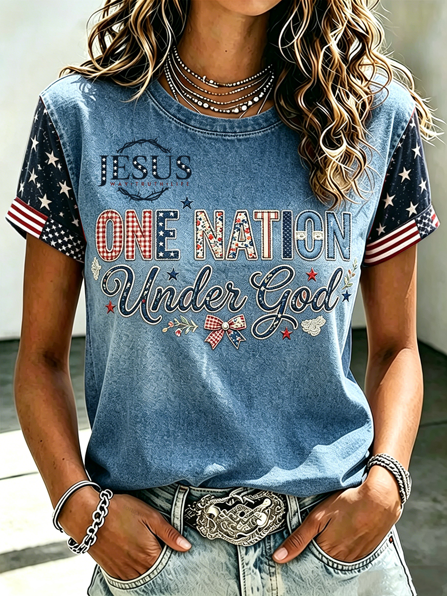 Women's Casual American 250th Anniversary Commemorative Pattern T-shirt