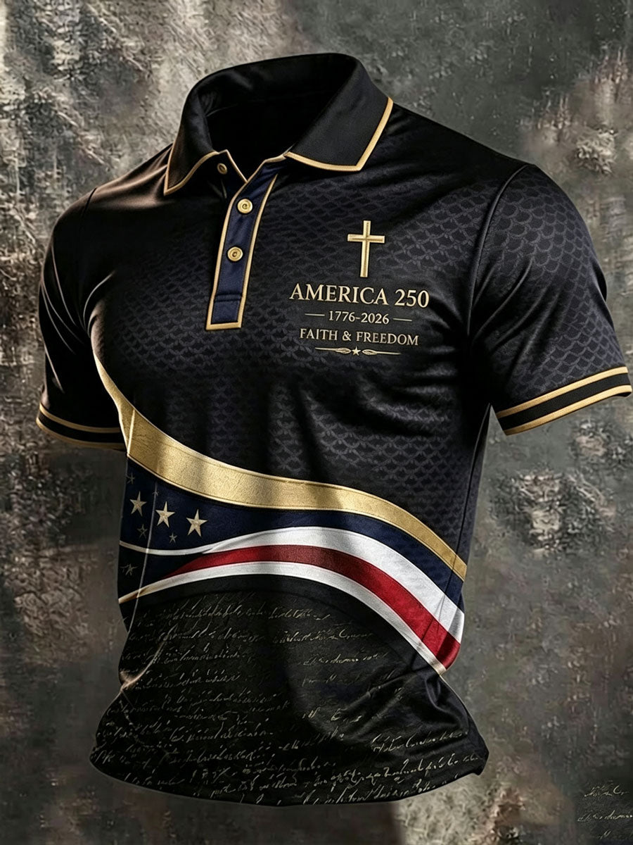 Men'S 250Th Anniversary Cross Faith Retro Polo Shirt In The United States