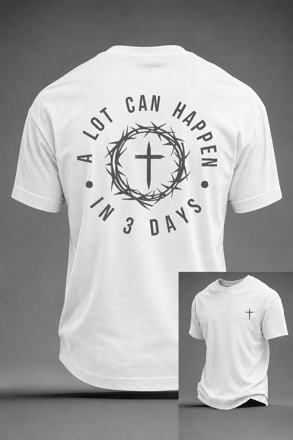 Men'S Casual Faith“A Lot Can Happen In 3 Days”Print Polo T-Shirt