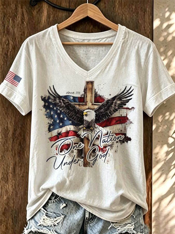 Women's American Flag 1766 Eagle Print Top