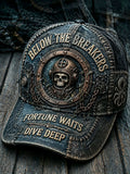 Deep-Sea Diver Skull Vintage Distressed Baseball Cap