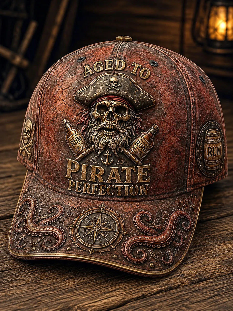 Aged to Pirate Perfection Vintage Skull Cap