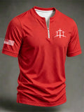 Men'S Faith Printed Casual Henry Shirt