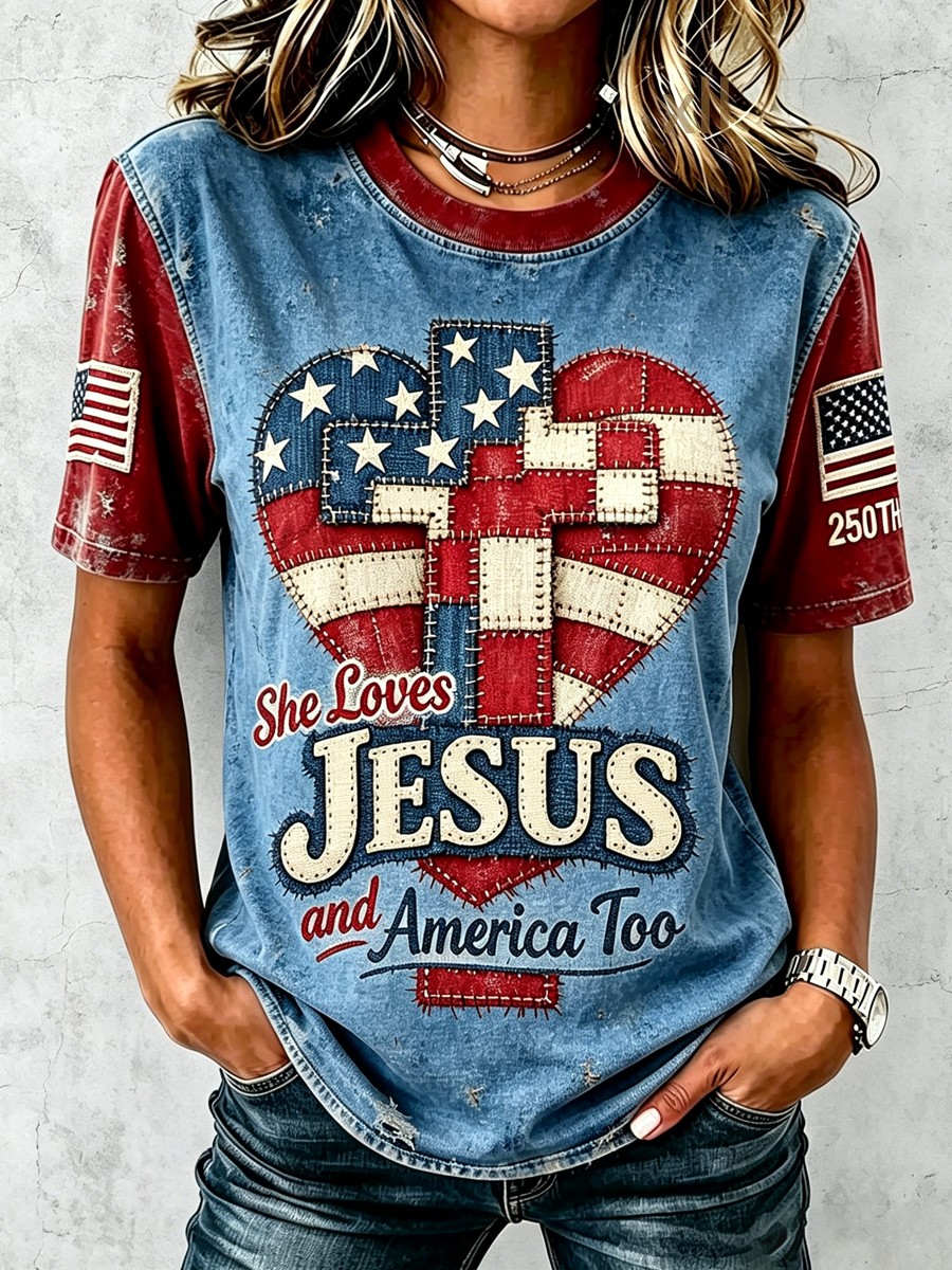 250th Anniversary Faith Printed Top for American Women