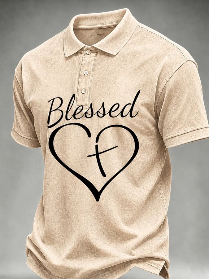 Men's Print Casual Polo Shirt