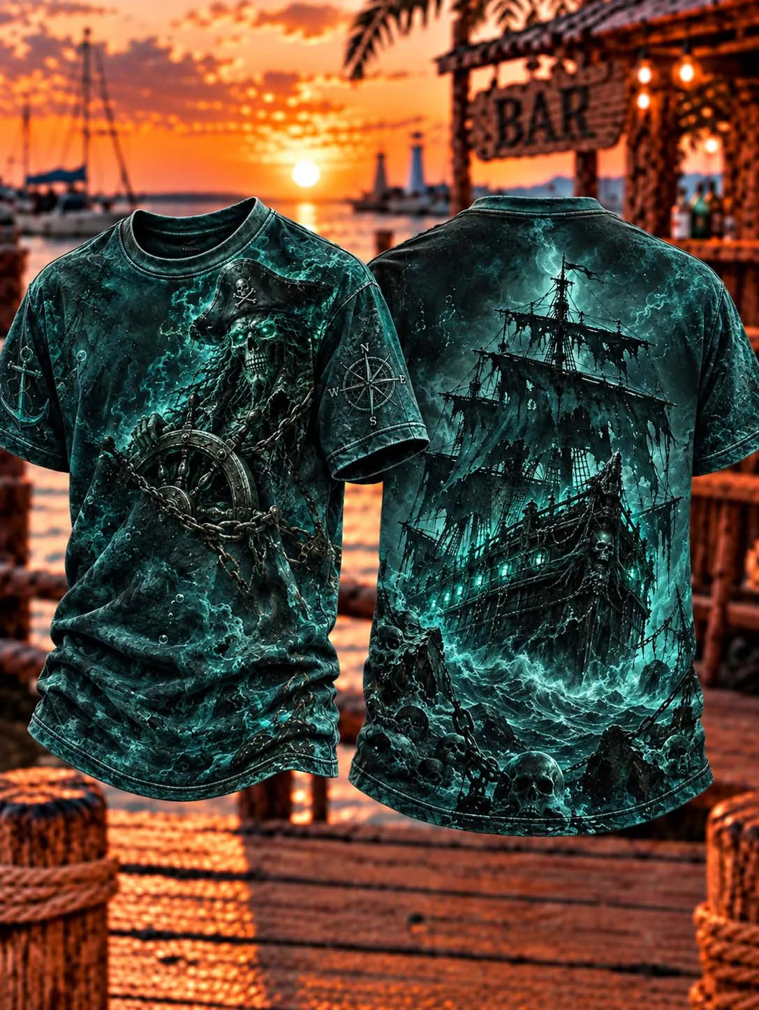 👻 Phantom Captain Ghost Ship T-Shirt
