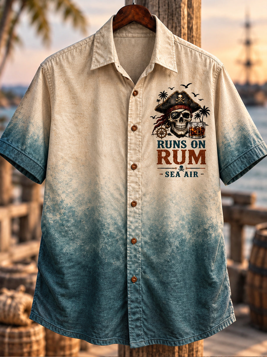Runs On Rum, Bad Decisions & Sea Air Pirate Hawaiian Shirt