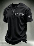 Men's Faith waffle knit Henley Shirt