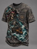 🏴‍☠️ ⚡"Shattered Abyss" 3D Torn Skull & Pirate Ship Tee⚔️