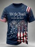 Men'S Casual American 250Th Anniversary Cross Short Sleeved T-Shirt