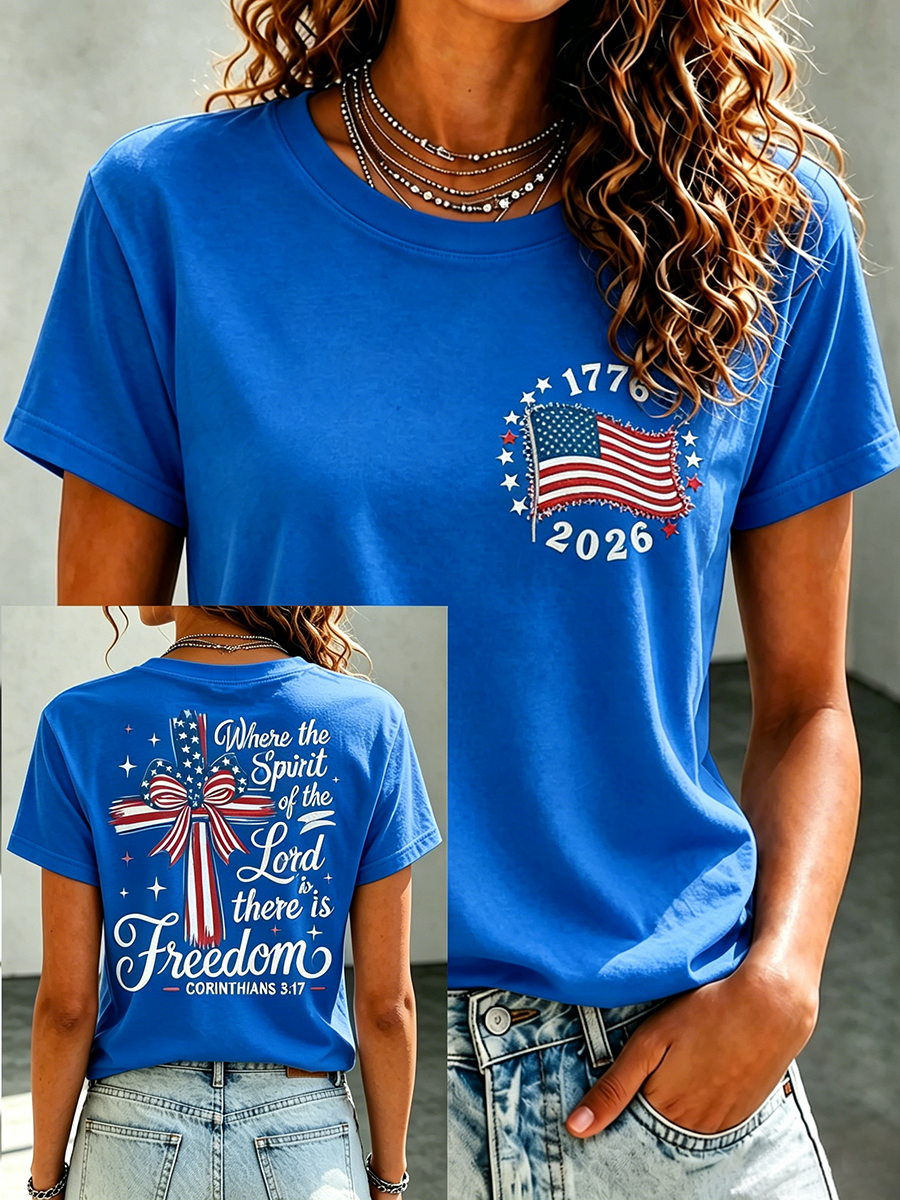 American Faith Jesus Memorial Printed Casual T-Shirt